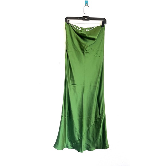 Reformation Joanne Silk Dress Green US4 - Picture 5 of 14